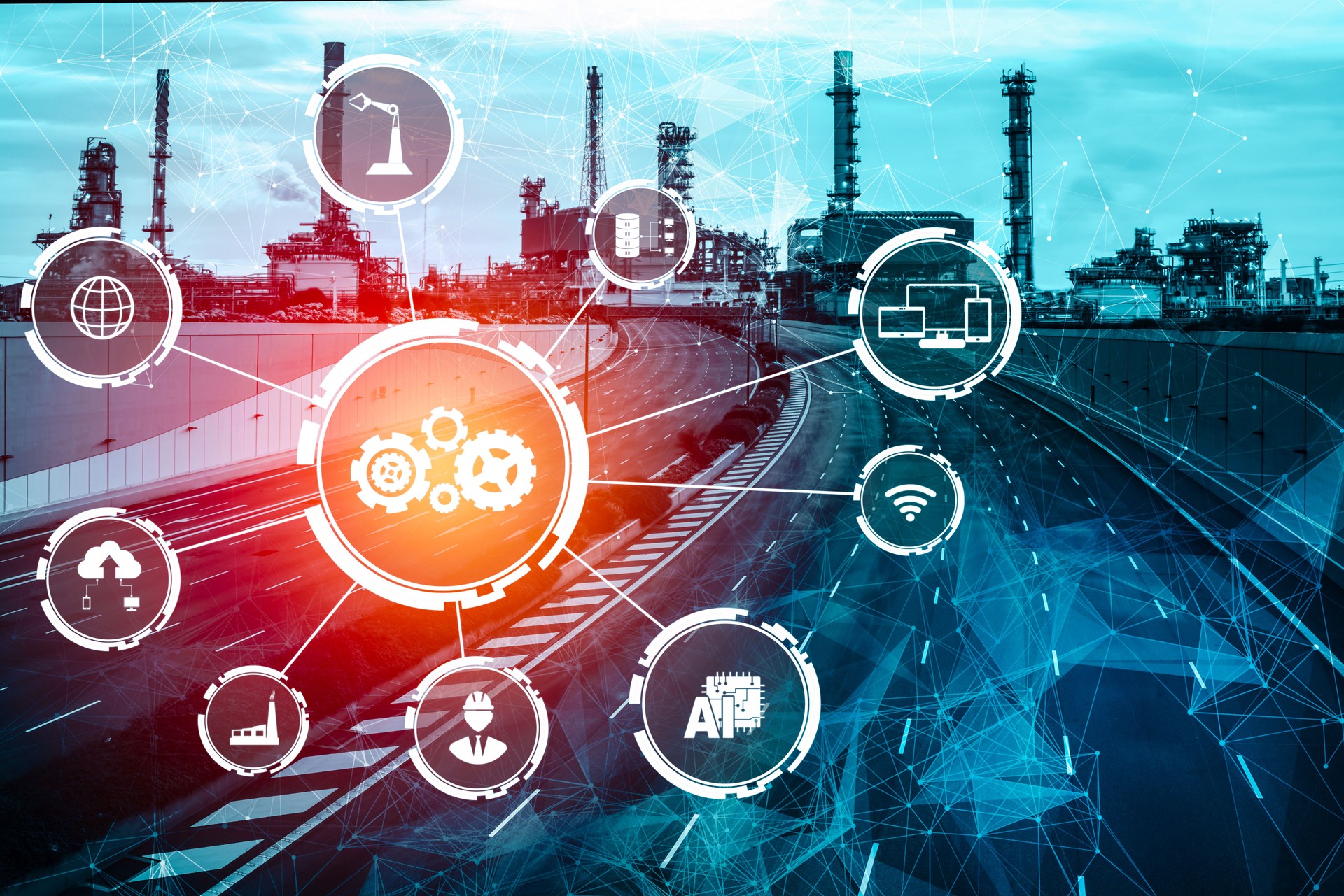 Concepto de tecnología Industry 4.0 - Fábrica inteligente para cuarta revolución industrial