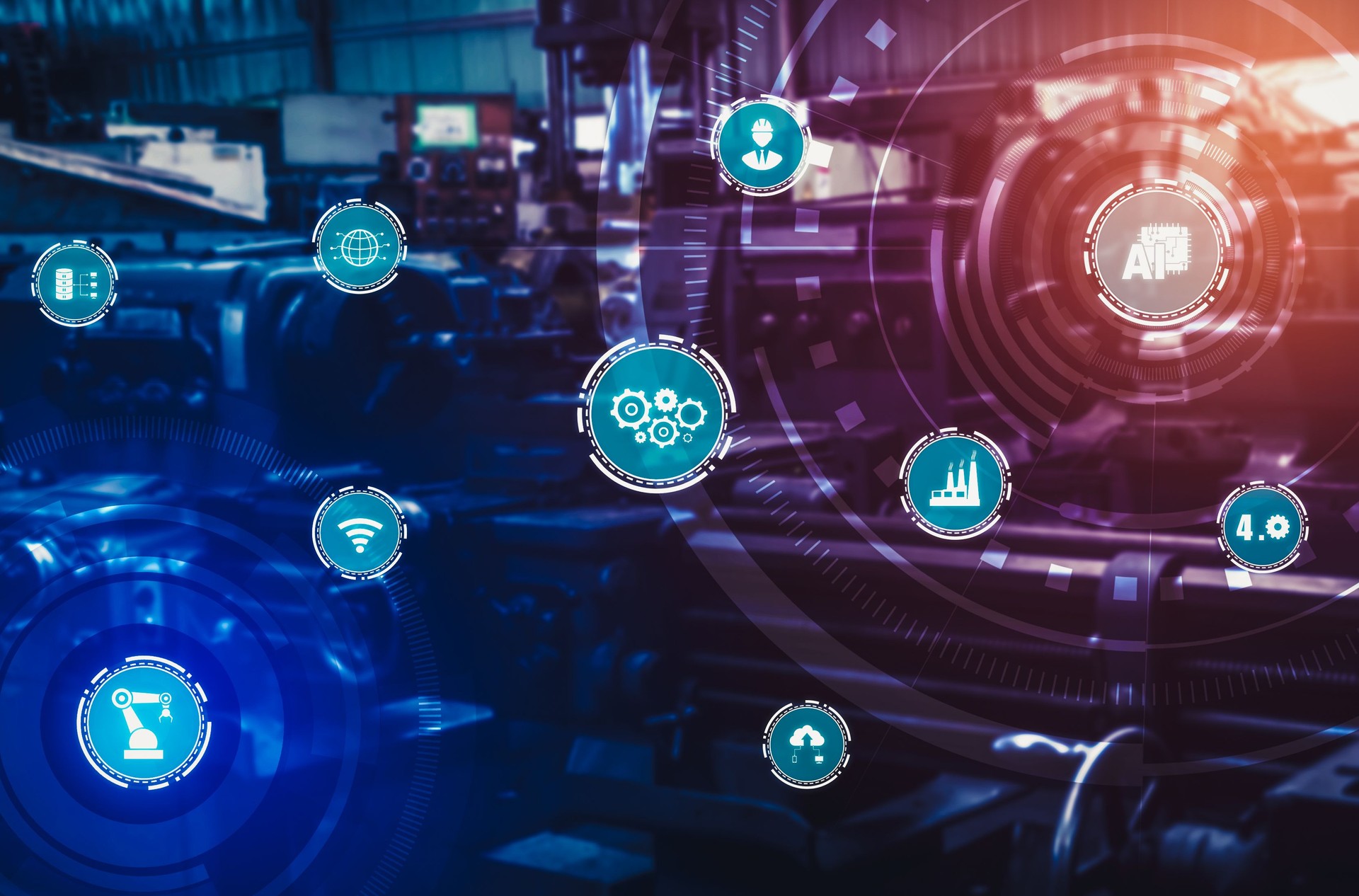Concepto de tecnología Industry 4.0 - Fábrica inteligente para cuarta revolución industrial